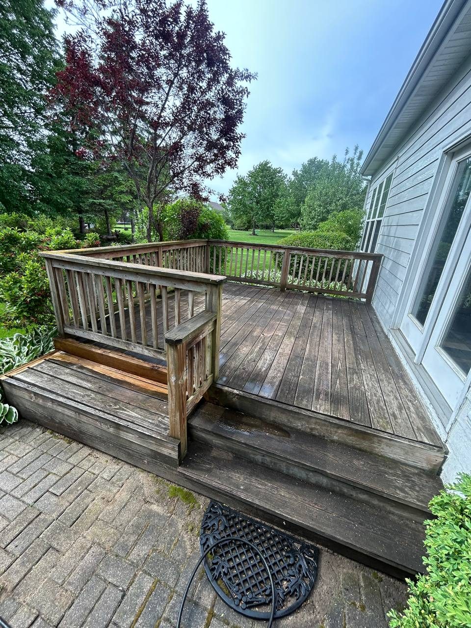 Backyard deck before