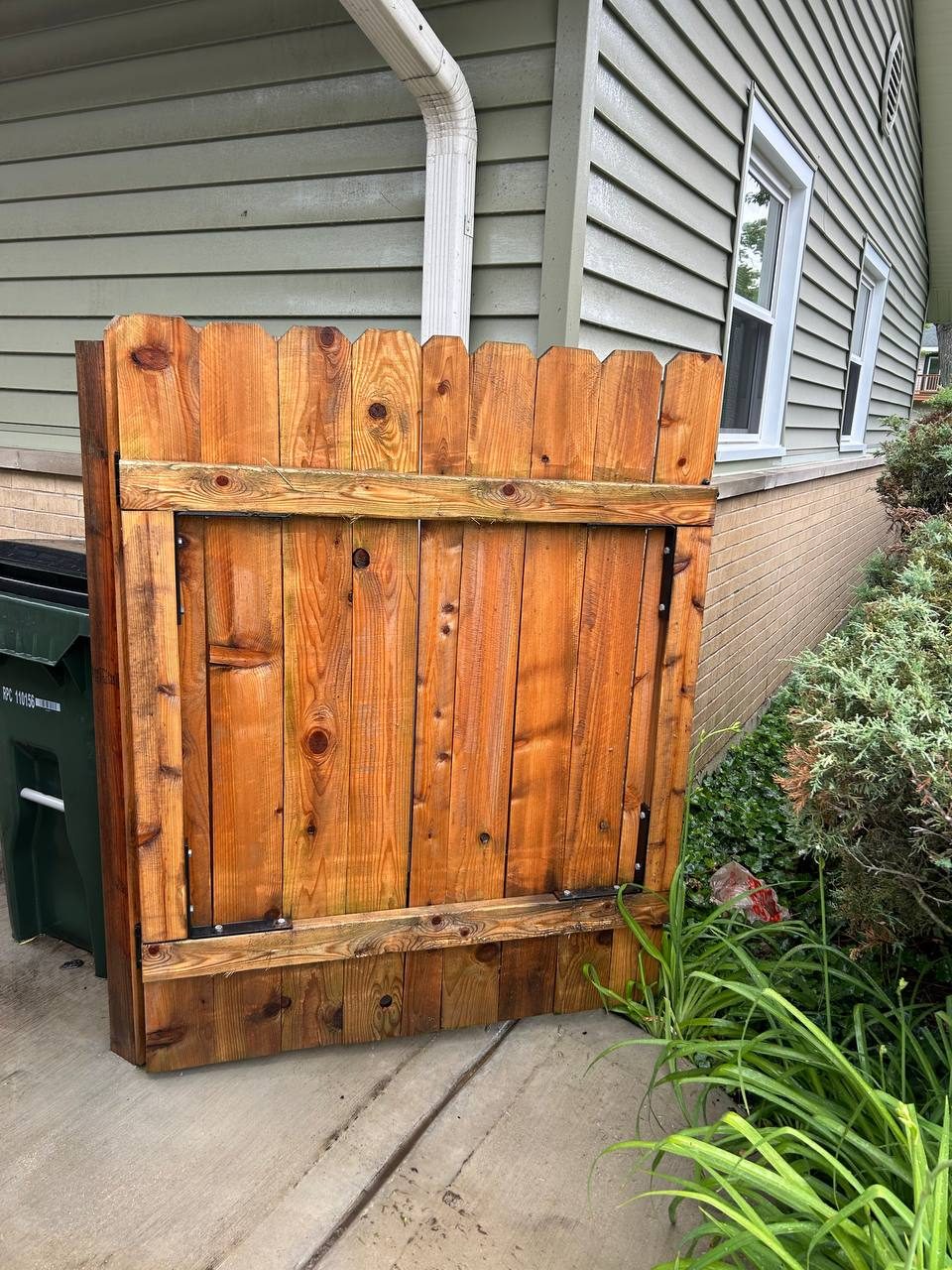 Wood fence gate after